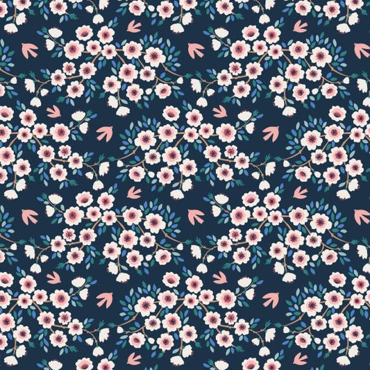 Garden Party Floral Navy Yardage