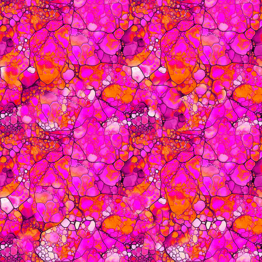 NIGHT FLIGHT Pink Mosaic Yardage