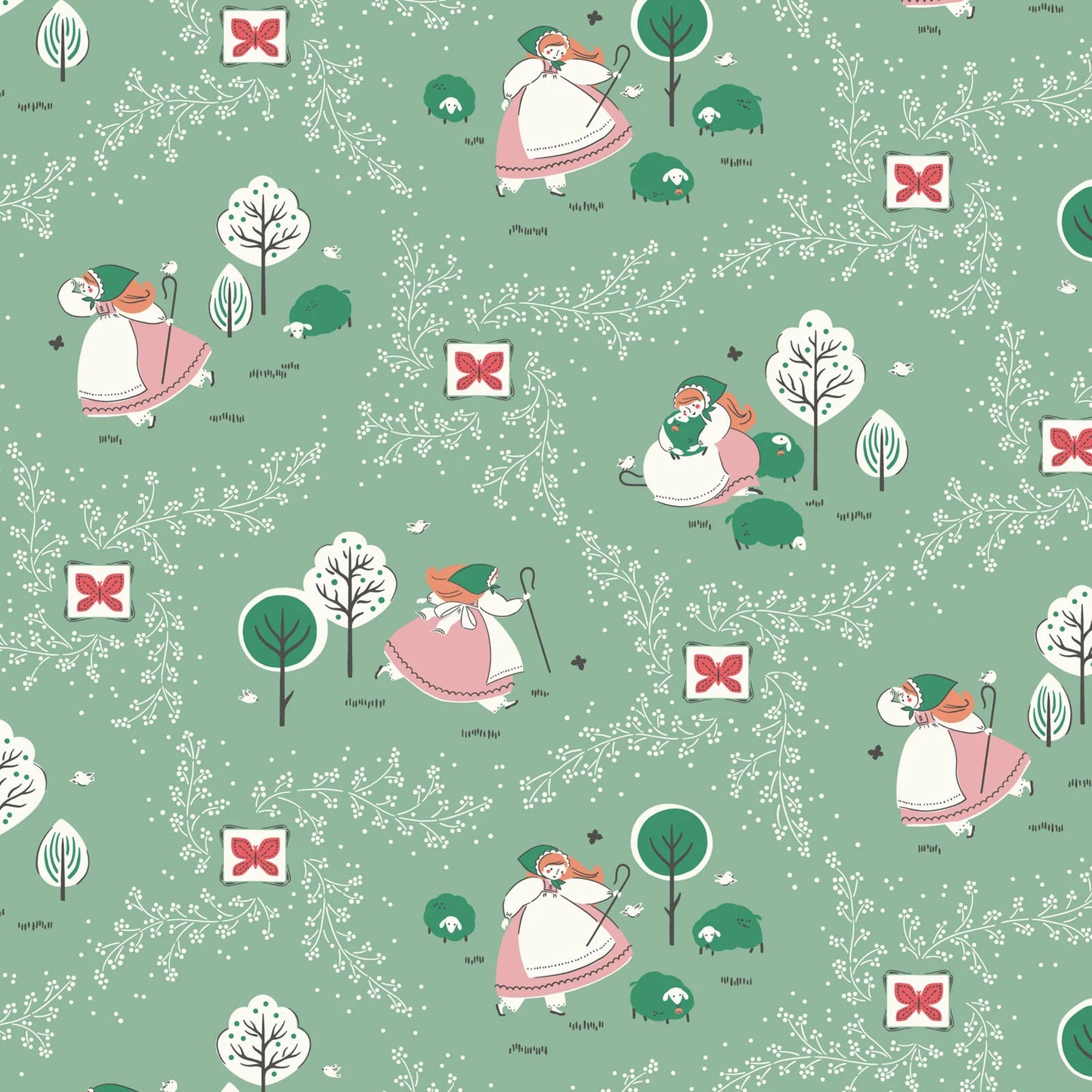 LITTLE BO Bo Peep Mint Yardage