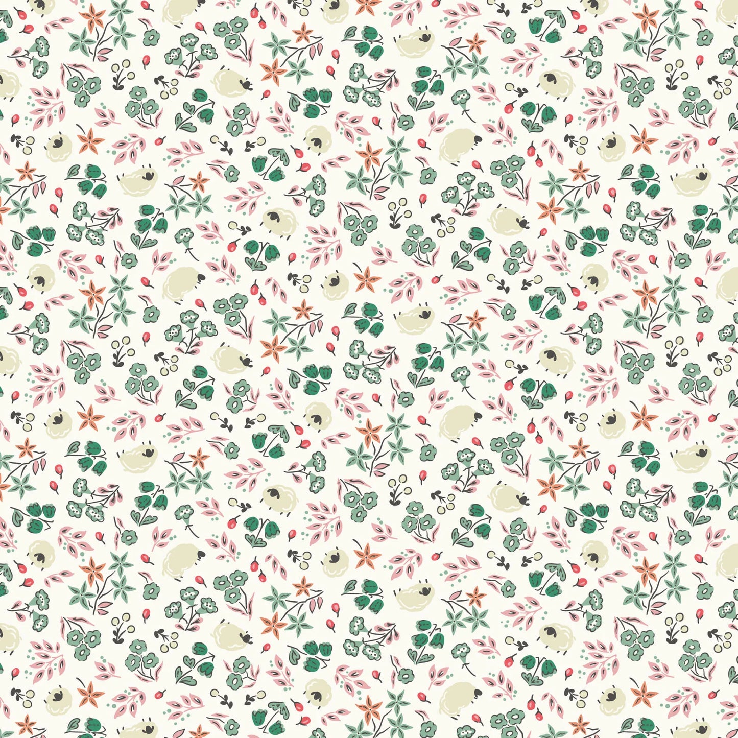 LITTLE BO Scattered Flock Mint Yardage