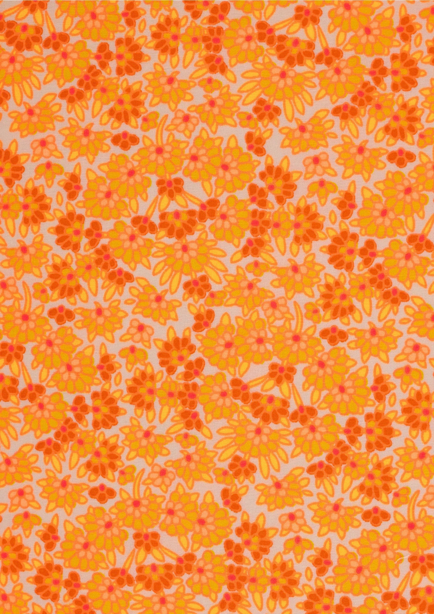 Cotton printed Calendula Yellow Yardage