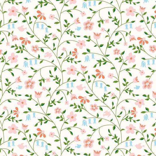 PICNIC Dainty Floral White Yardage