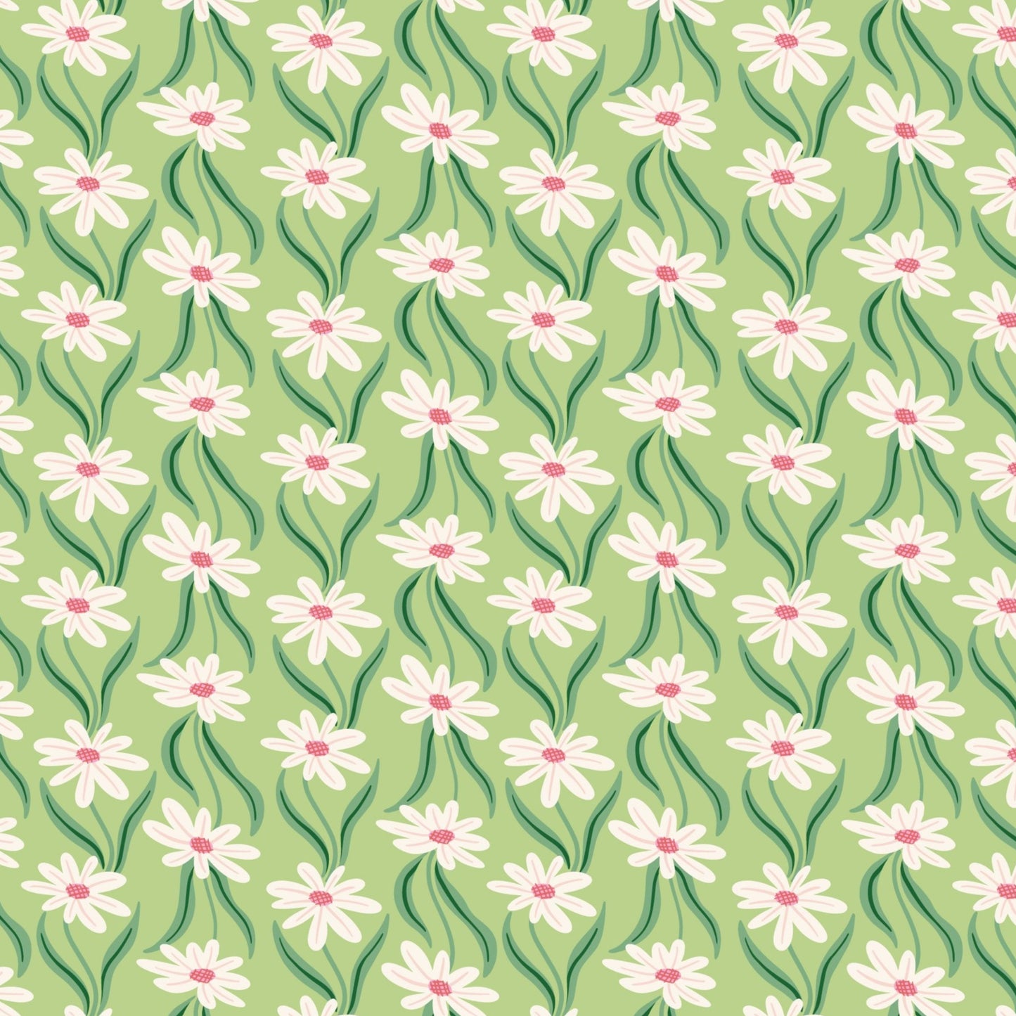 SPRING STRAWBERRIES Daisies Yardage