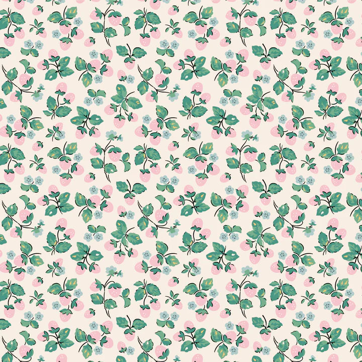 HOME SWEET HOME Strawberry Cake Cream Yardage