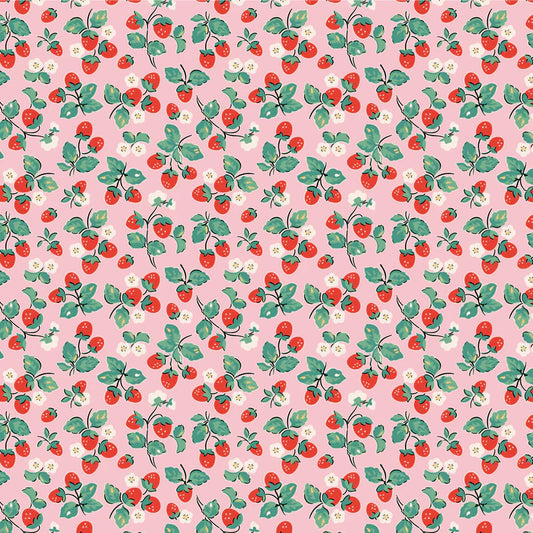 HOME SWEET HOME Strawberry Cake Pink Yardage